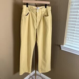 Cotton On Loose Straight Jeans Womens Size 10 Yellow High Rise Relaxed Fit Denim